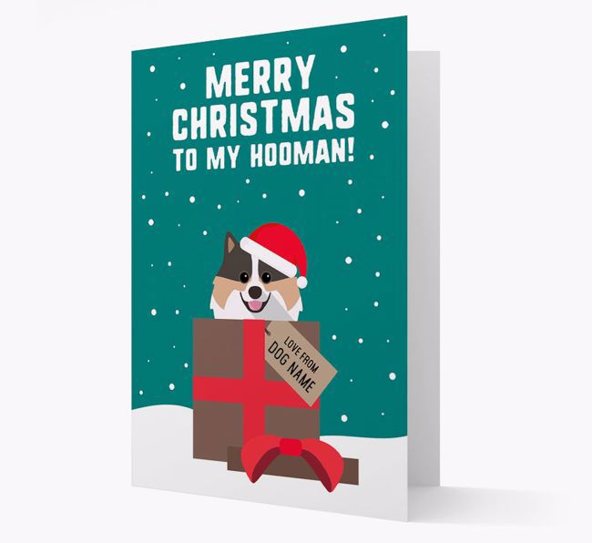 'Merry Christmas to my Hooman' - Personalized {breedFullName} Christmas Card